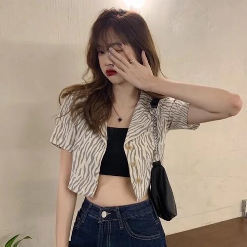 斑马纹女士薄款防晒开衫短外套