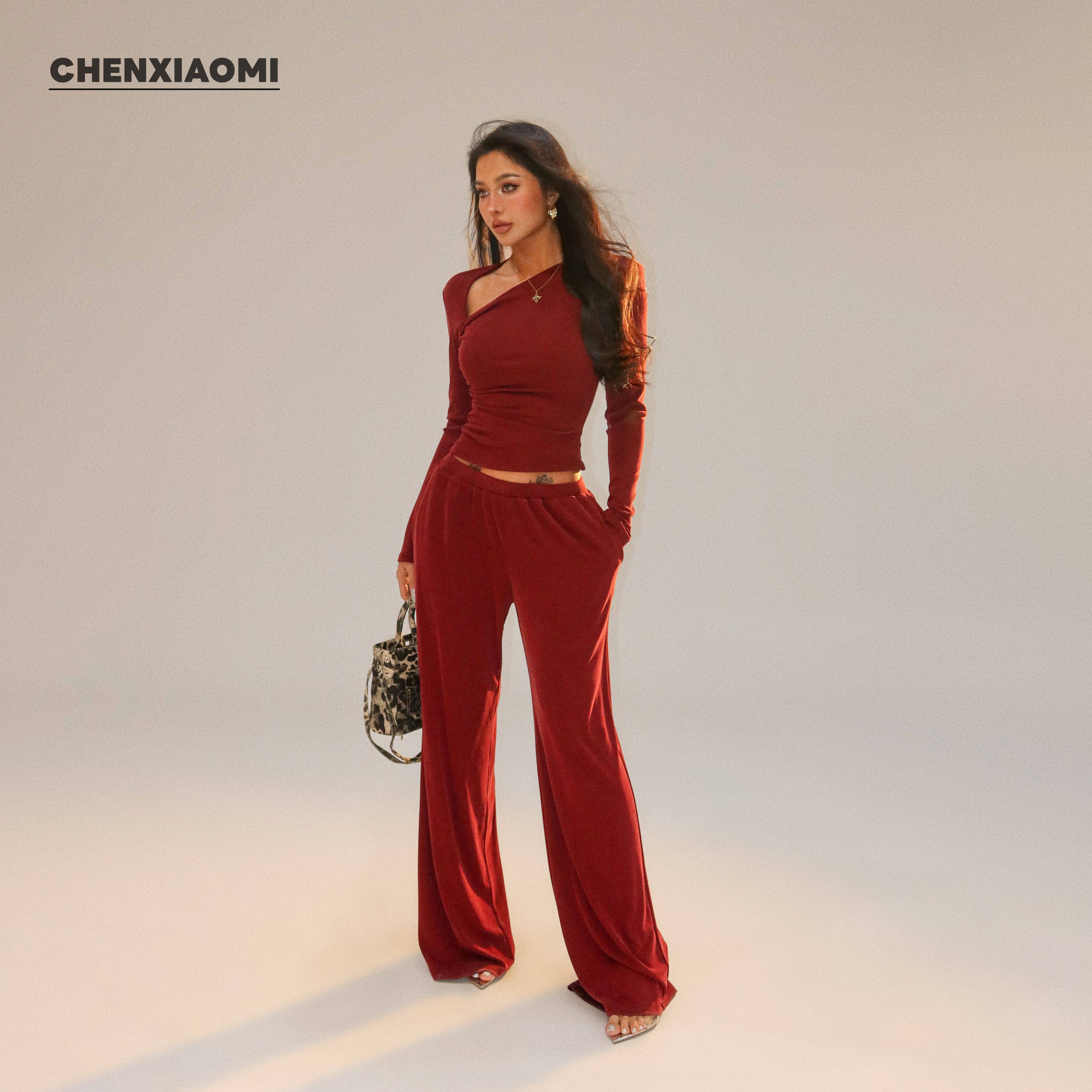 【蜜蜜家】欧美辣妹斜肩褶皱收腰上衣/低腰阔腿裤 25/Z652/K157,女装/女士精品,时尚套装,淘宝优惠券,粉丝福利购,淘宝优惠卷