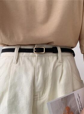 【蜜蜜家】复古小皮带女黑色简约女士裤带腰带 YD150