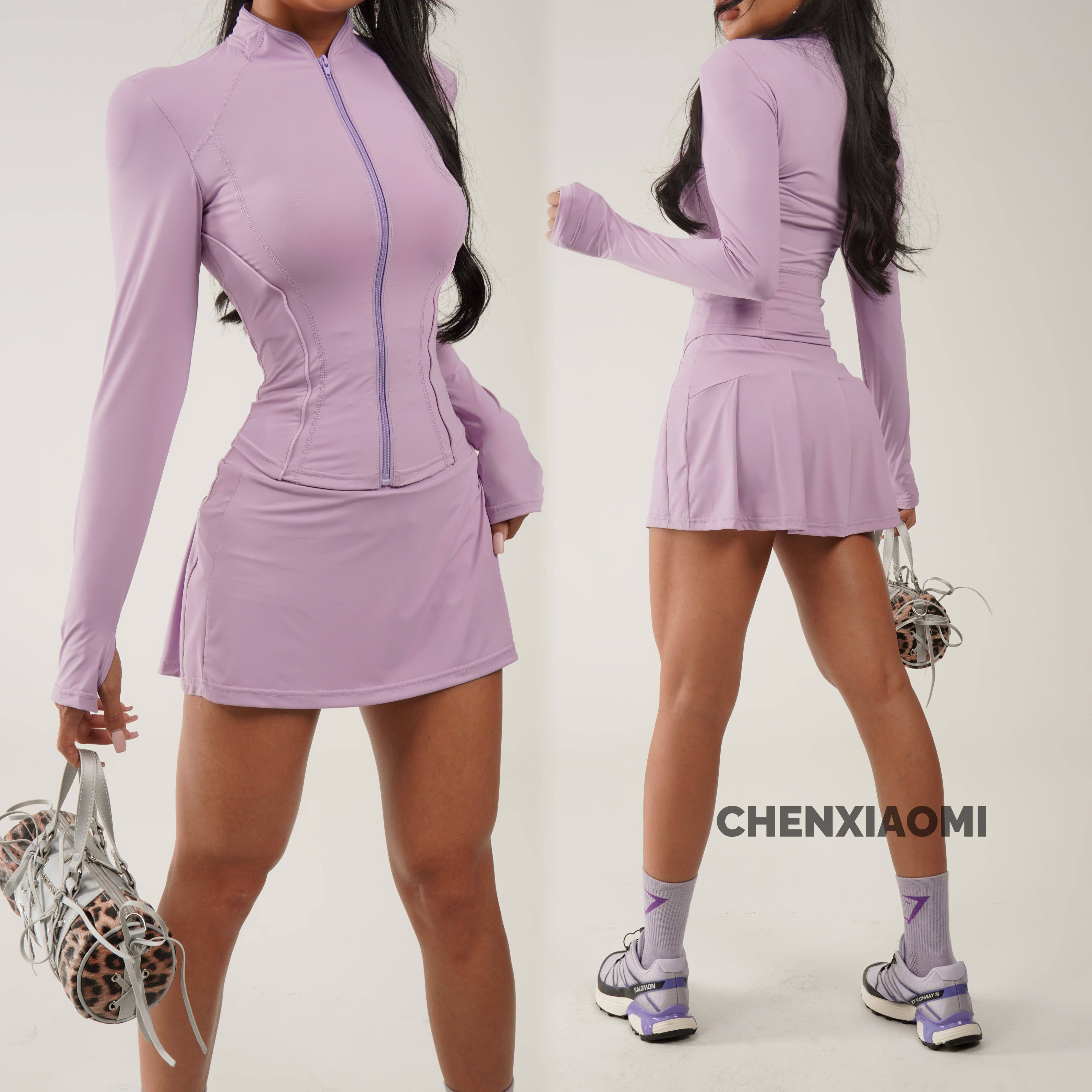 【蜜蜜家】季夏之声 欧美辣妹修身长袖防晒外套/裙裤25/Z660/Q126