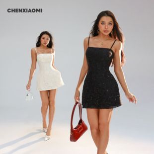 欧美辣妹性感带胸垫连衣裙短裙 揉碎星光 ZA025 蜜蜜家