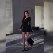 ZA036 欧美辣妹V领蕾丝长袖 短裙 蜜蜜家 浪漫迷离