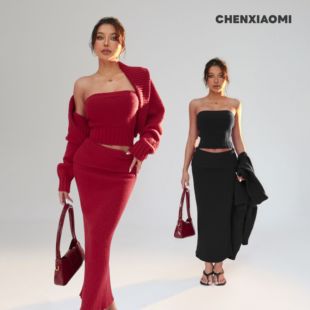 欧美辣妹抹胸 半身裙 外套25 M099 奶芙草莓 M098 M100 蜜蜜家