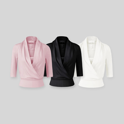 【蜜蜜家】欧美辣妹纯欲风假两件荡领休闲中袖T恤上衣 WD-AP26087