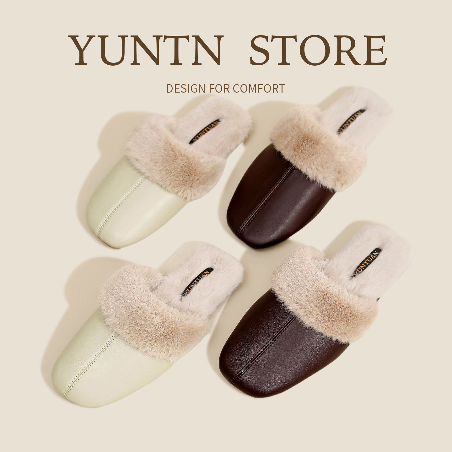 秋冬季毛绒女士皮棉拖鞋轻奢风气质高级感家用防滑防水居家鞋时尚,居家布艺,居家棉拖/棉鞋,淘宝优惠券,粉丝福利购,淘宝优惠卷