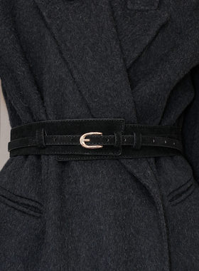 腰封女夏季高级感装饰连衣裙腰带黑色小众百搭可拆卸二合一宽皮带