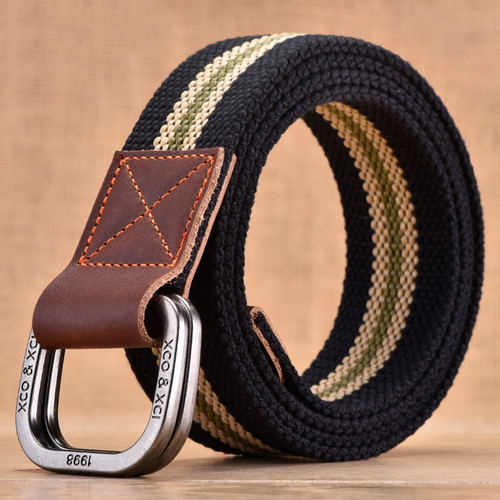 洛曼帝森男休闲帆布合金复古腰带