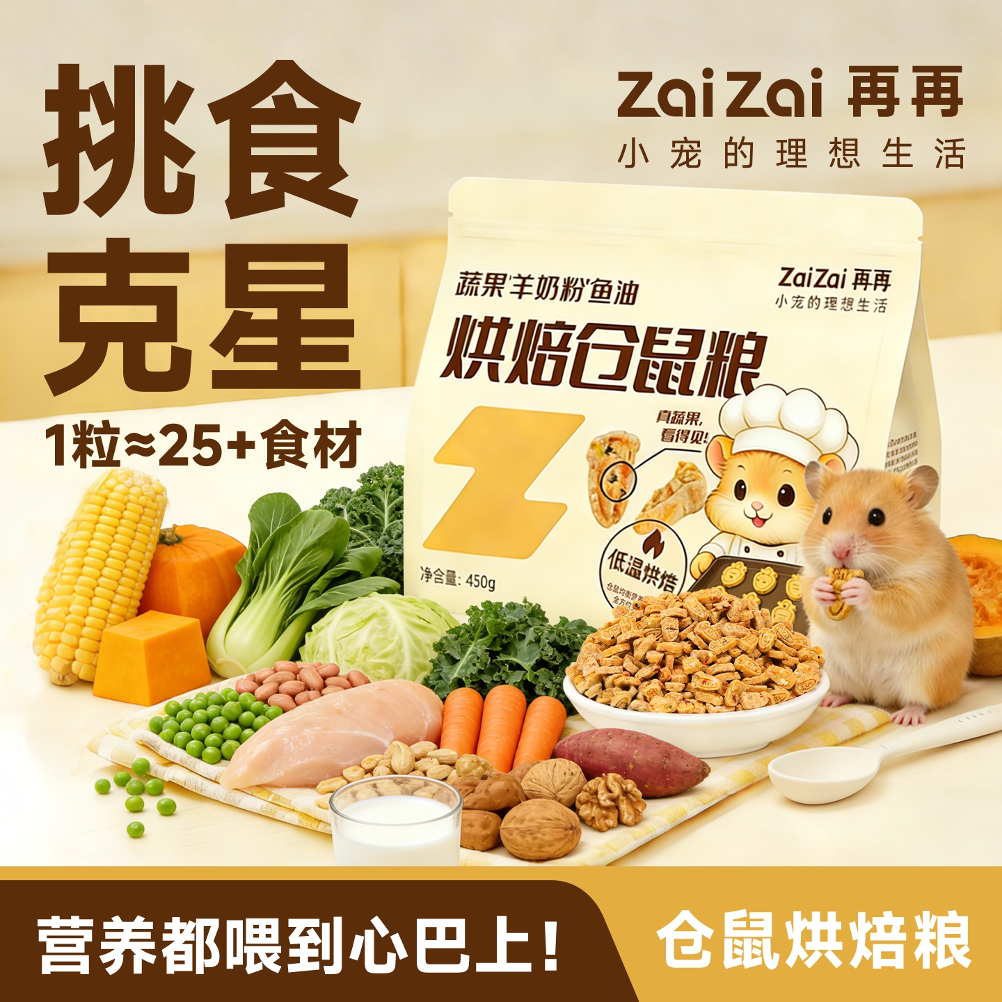 再再全价低温烘焙仓鼠粮50g【试用装】图片