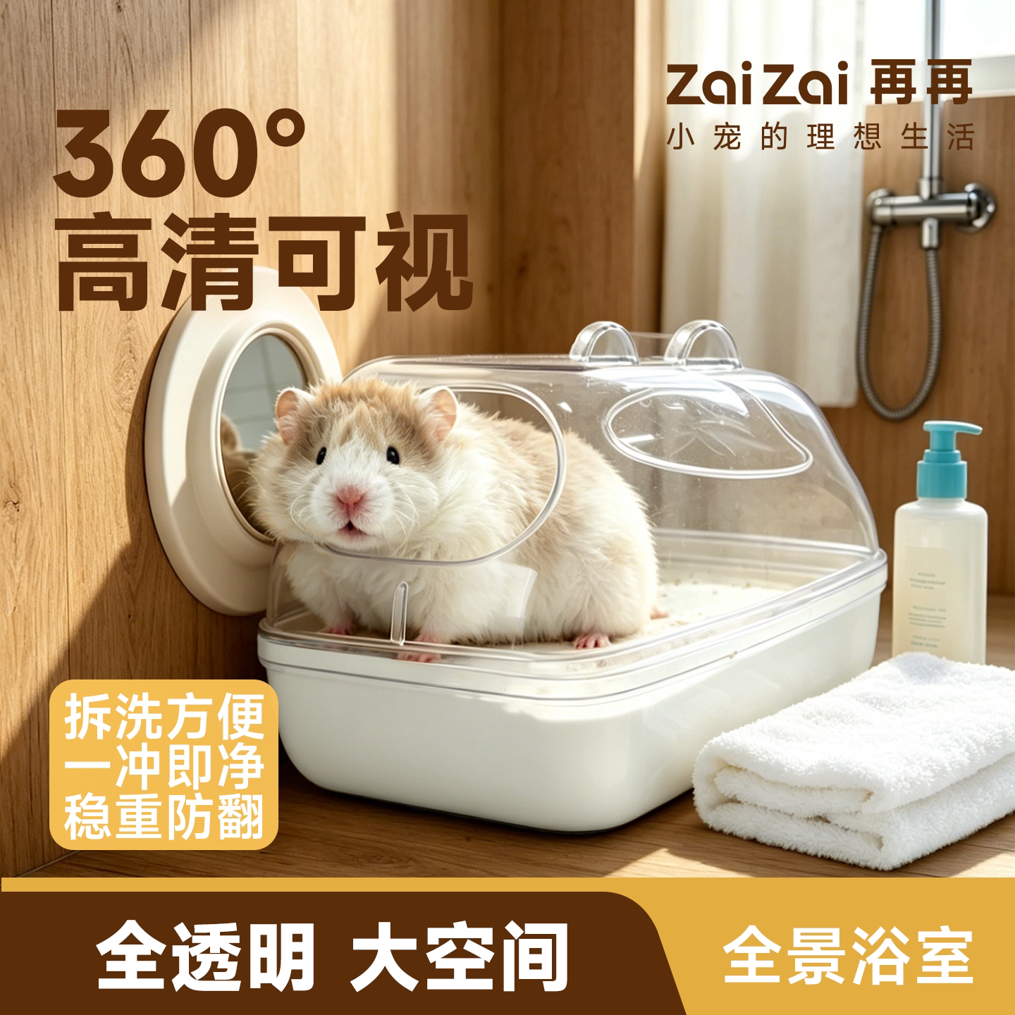 再再仓鼠浴室厕所透明易清洗防溅图片