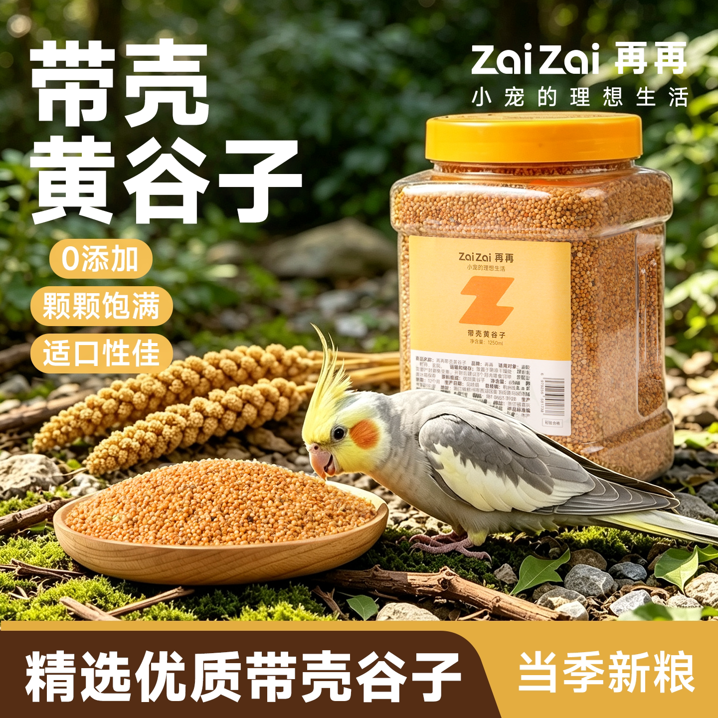 再再当季带壳新黄谷子鹦鹉粮食图片