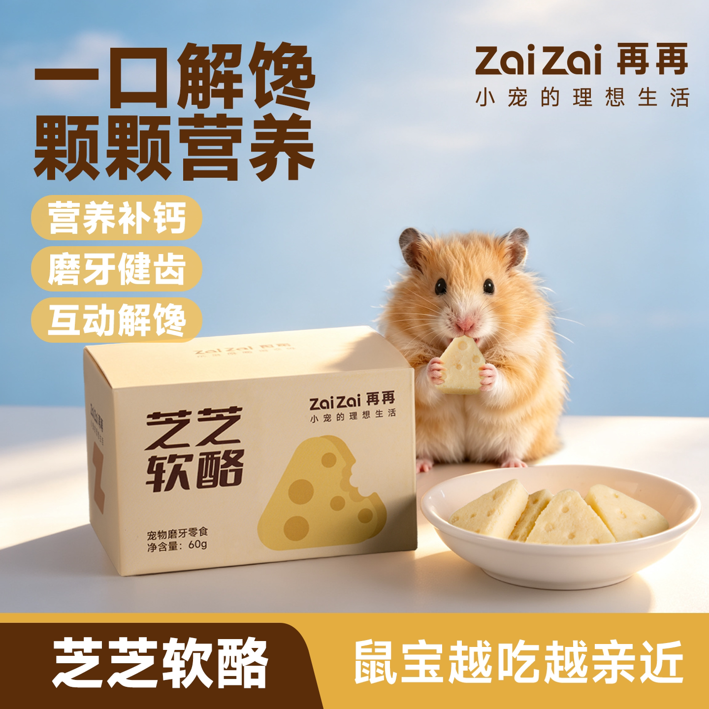 再再仓鼠磨牙零食奶酪冻干食用金丝熊粮食增肥营养高钙长肉用品Z图片