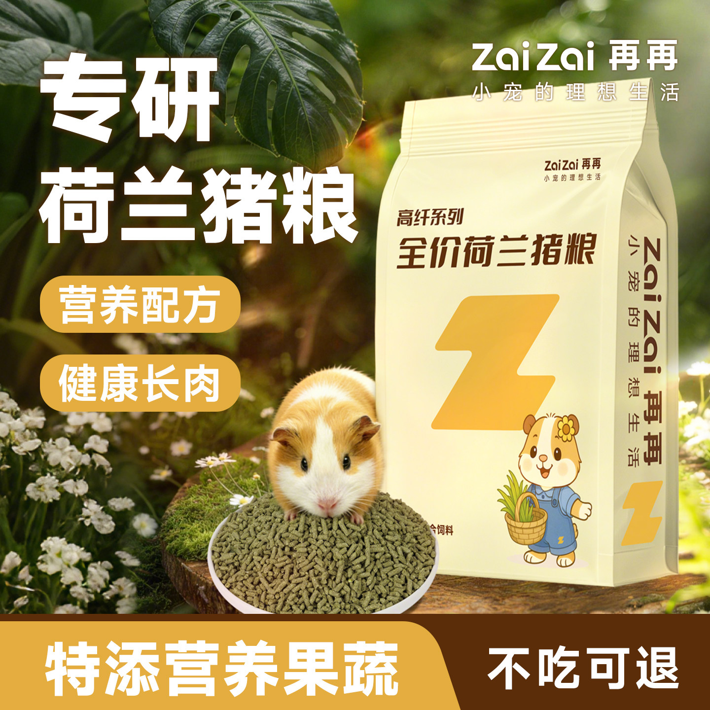 再再高纤荷兰猪豚鼠粮食营养主粮图片