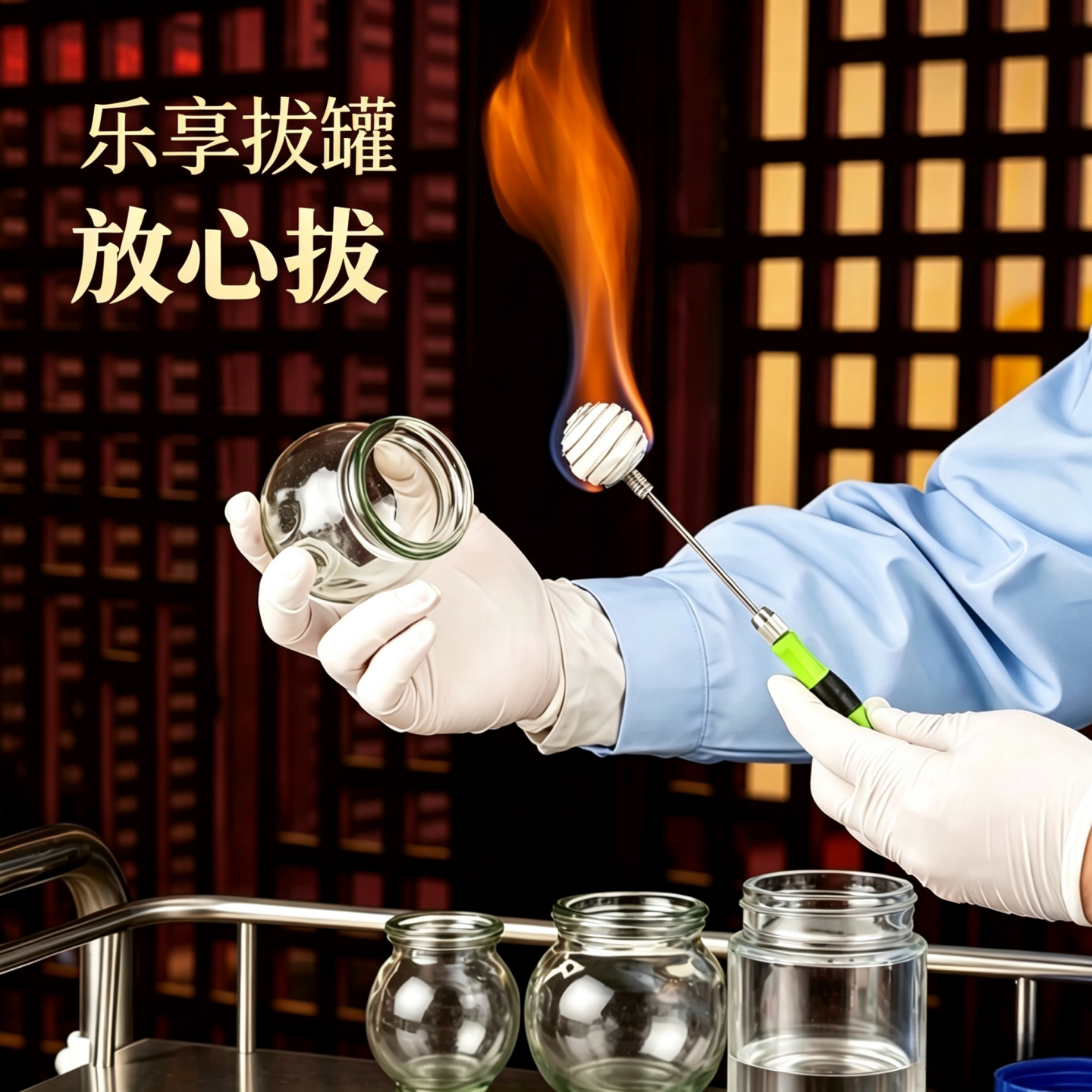 防烫拔罐点火棒拔火罐专用棉花棒酒精点火棒点火器火把伸缩手柄图片