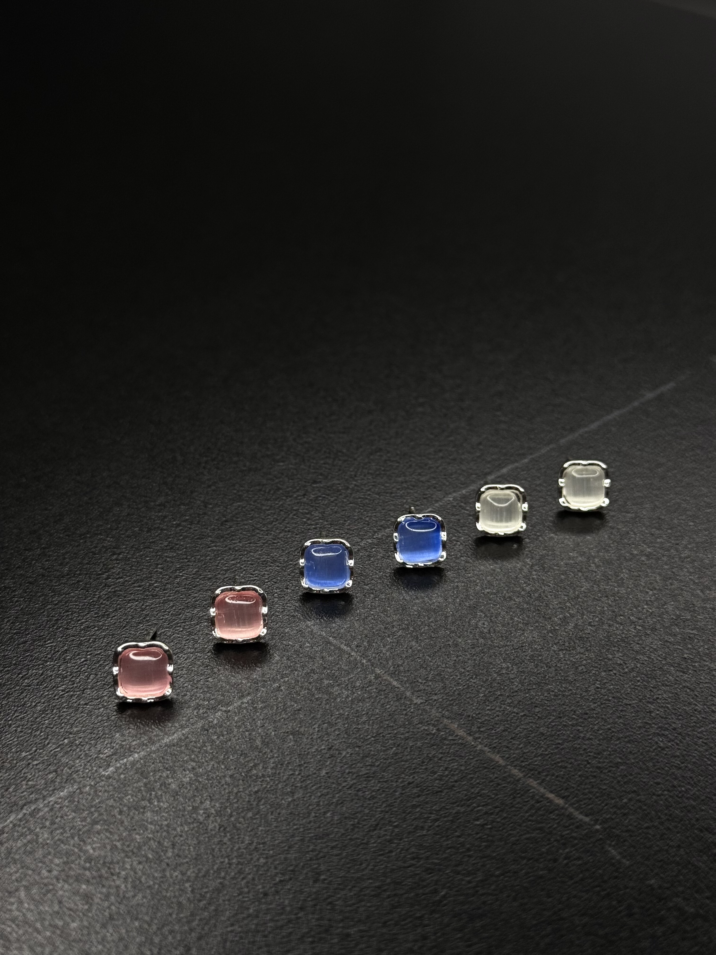 BlackBox 糖果色甜美淑女小耳钉套装女小众高级轻奢气质耳饰银针