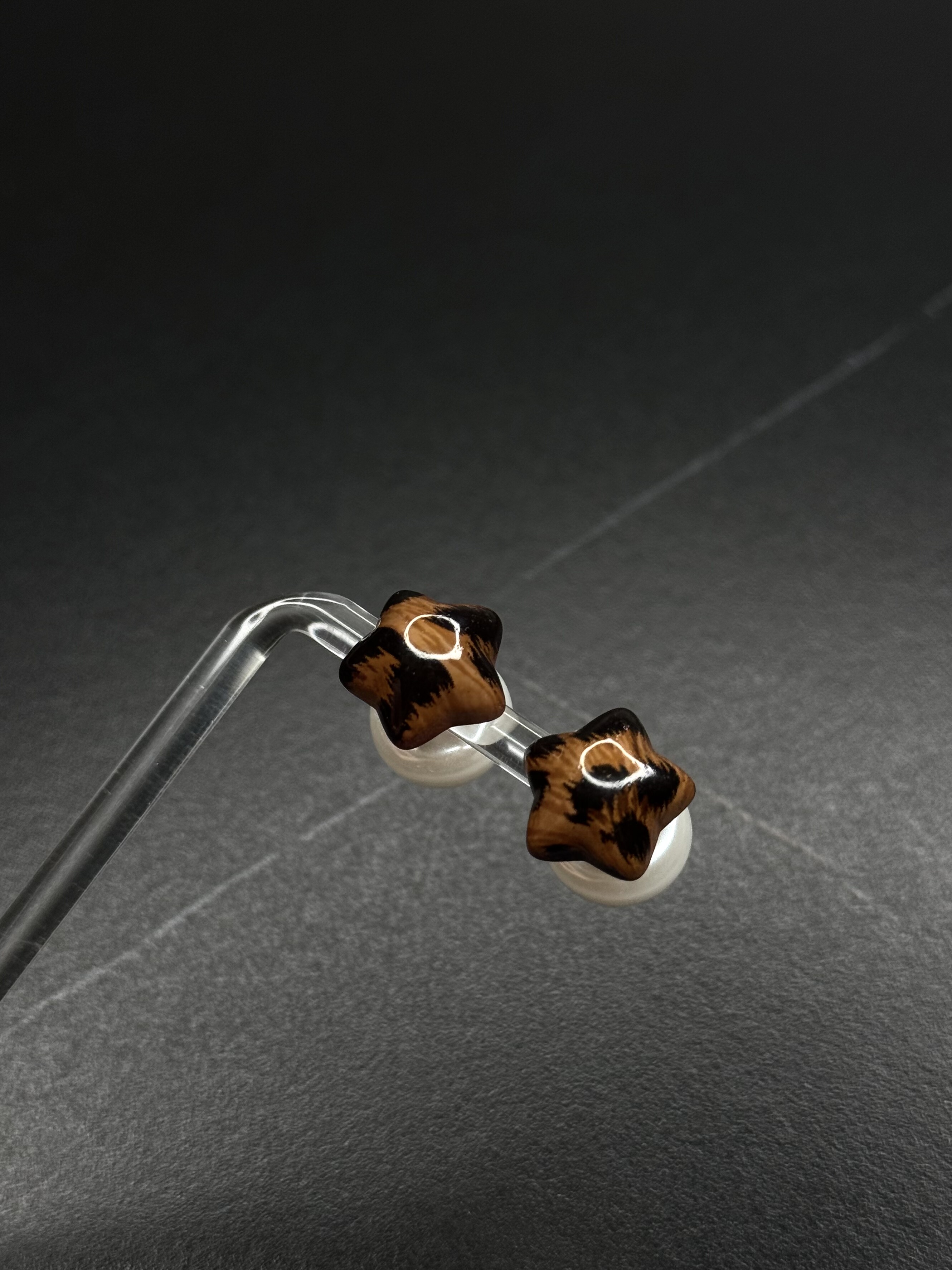 BlackBox 秋冬高级感豹纹星星耳钉女小众气质甜美耳环耳饰银针