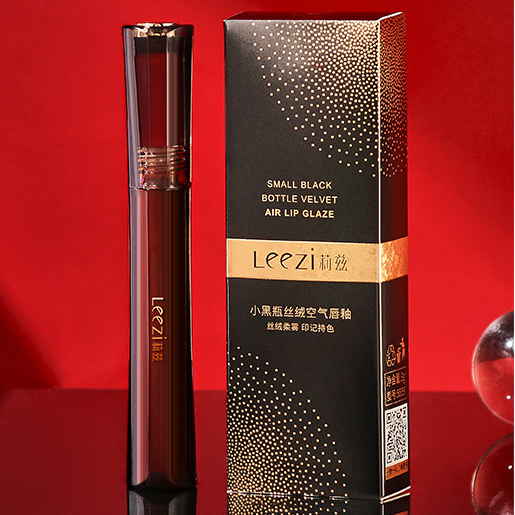 热卖Leezi/莉兹小黑瓶丝绒空气唇釉显白不易沾杯不易掉色唇泥口红