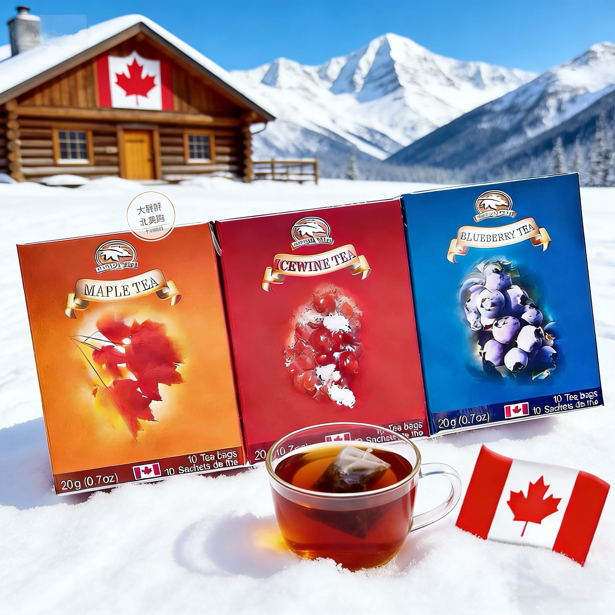 现货 加拿大机场礼品特产茶叶Canada True枫叶茶冰酒茶回国送礼