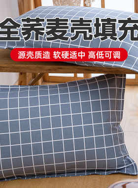 荞麦枕头男高枕成人小枕头套和枕芯一套荞麦壳皮凉枕家用一对拍2