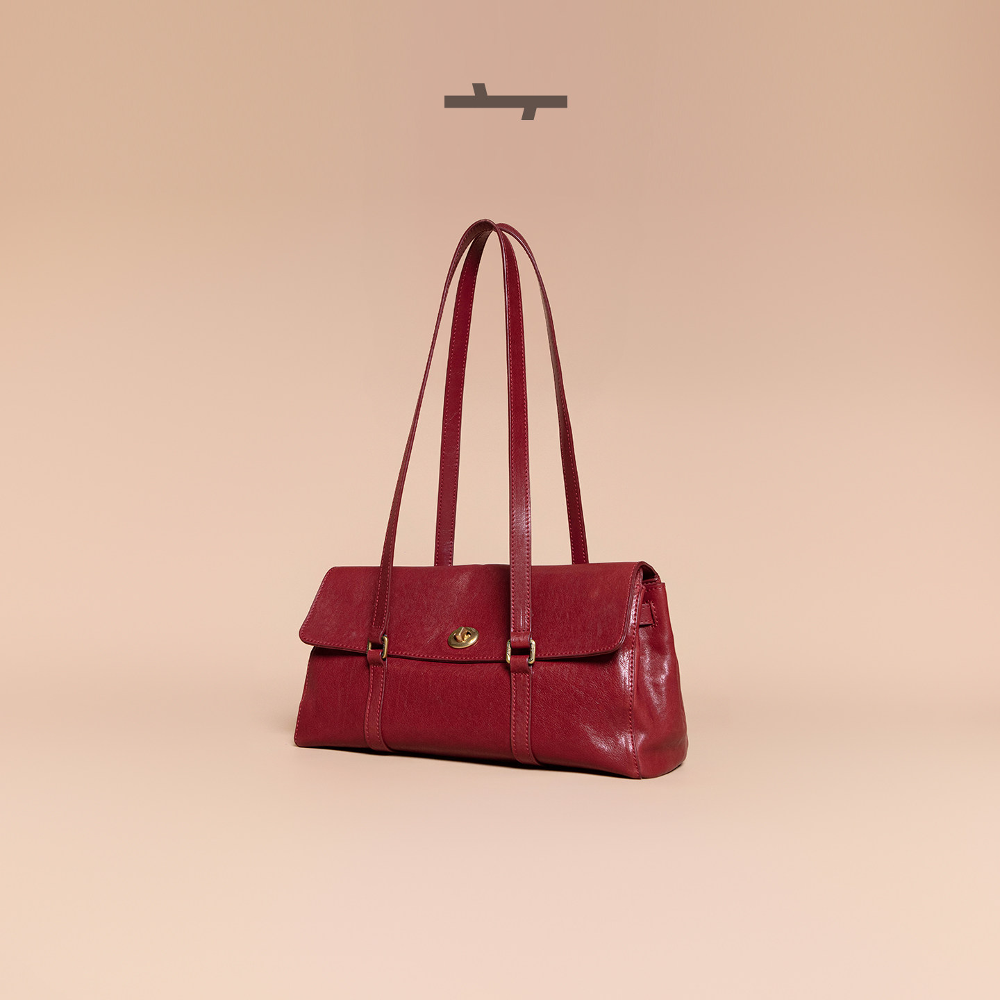 明星同款食草堂腊肠法棍包头层植鞣腋下包轻复古单肩包中古风沐清