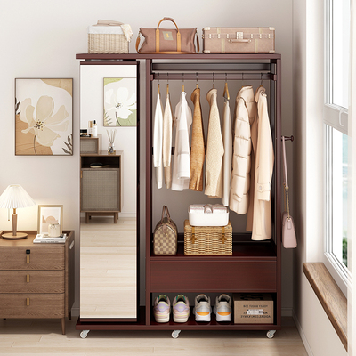 收纳柜带抽屉多功能落地挂衣架子