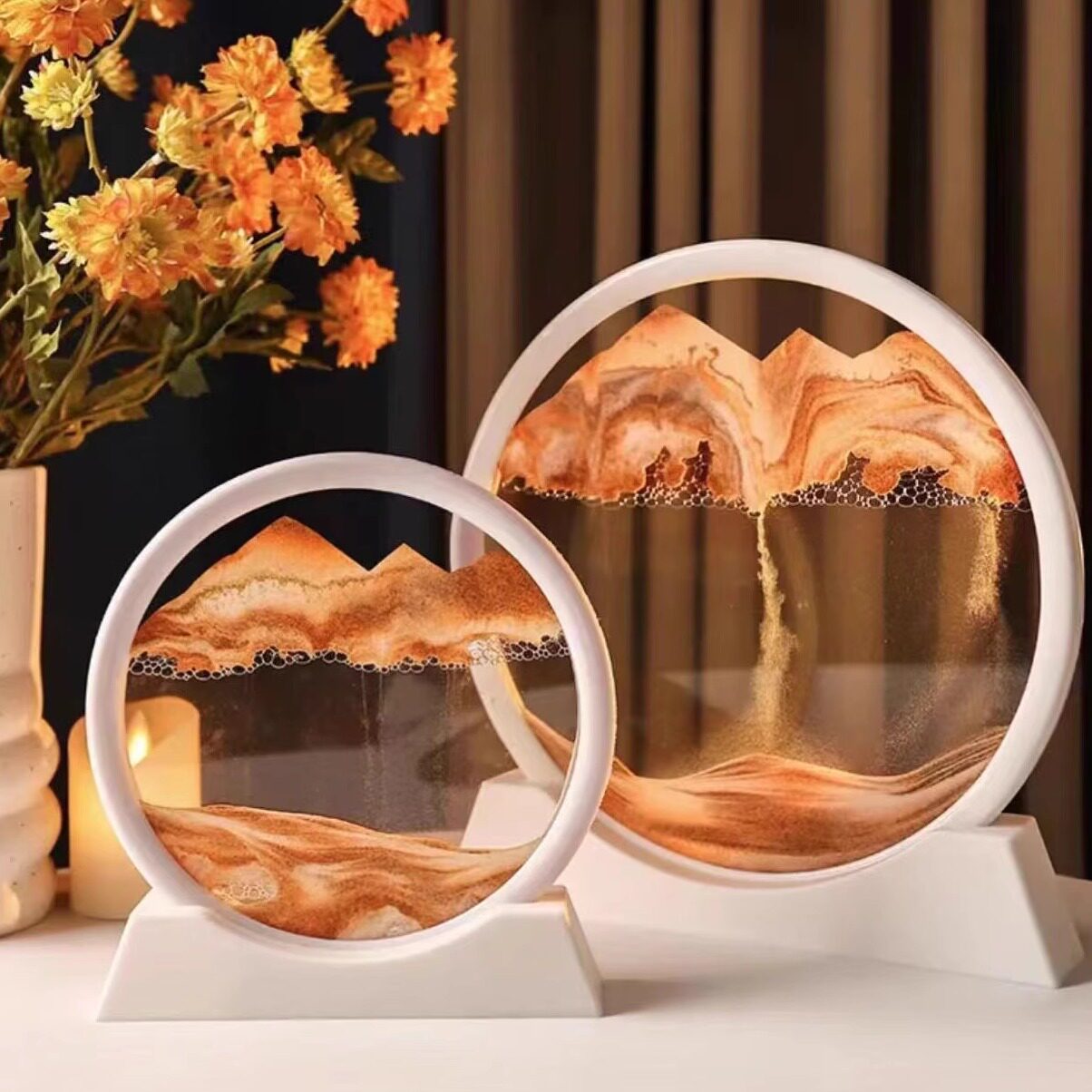 创意流沙画摆件家居饰品沙漏办公室桌面酒柜轻奢高档摆件