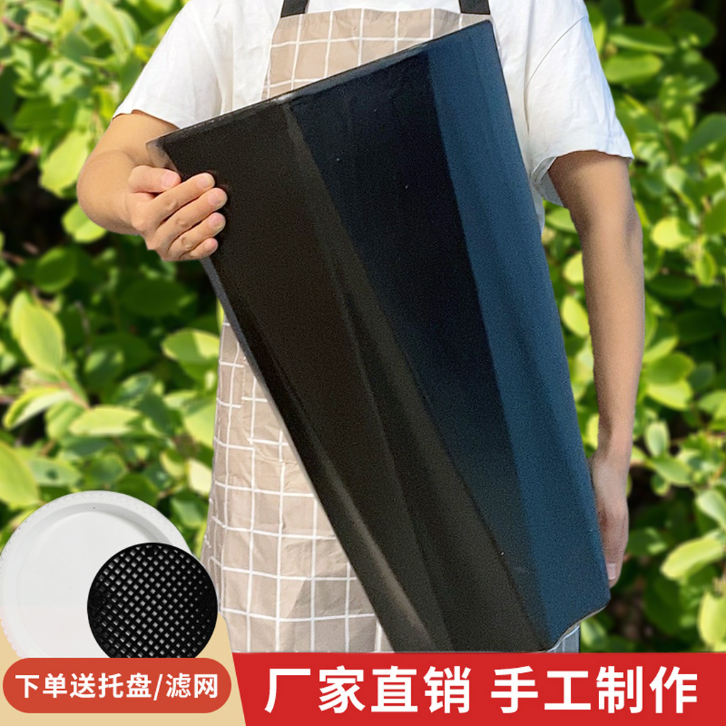 黑色八方特大号中式陶瓷花盆
