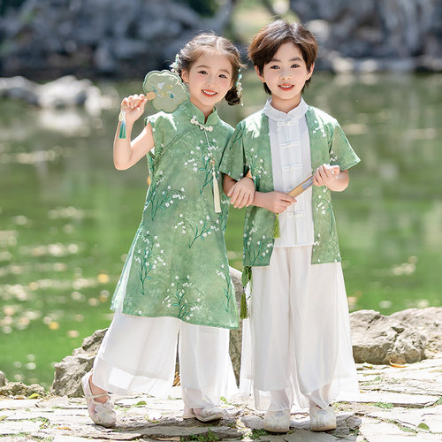 男女童夏季汉服中国风古装唐装