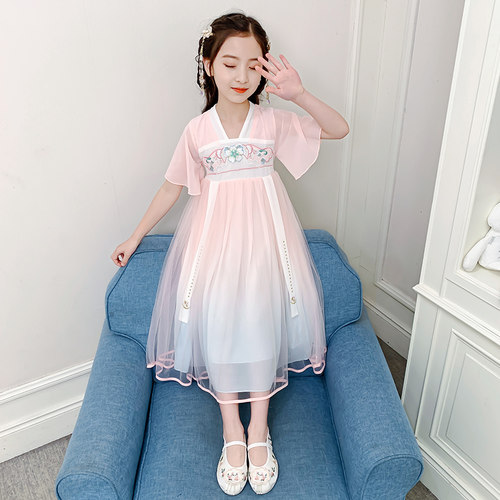 女童汉服夏季古风连衣裙