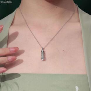 【网红推荐】925银和田玉龙图腾吊坠项链女款传承本命年龙柱生肖