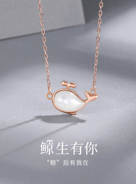 法式天然白贝母轻奢百搭锁骨链小