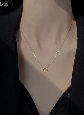 【复购98%】s925纯银日月同辉项链女ins轻奢小众风高级感太阳月