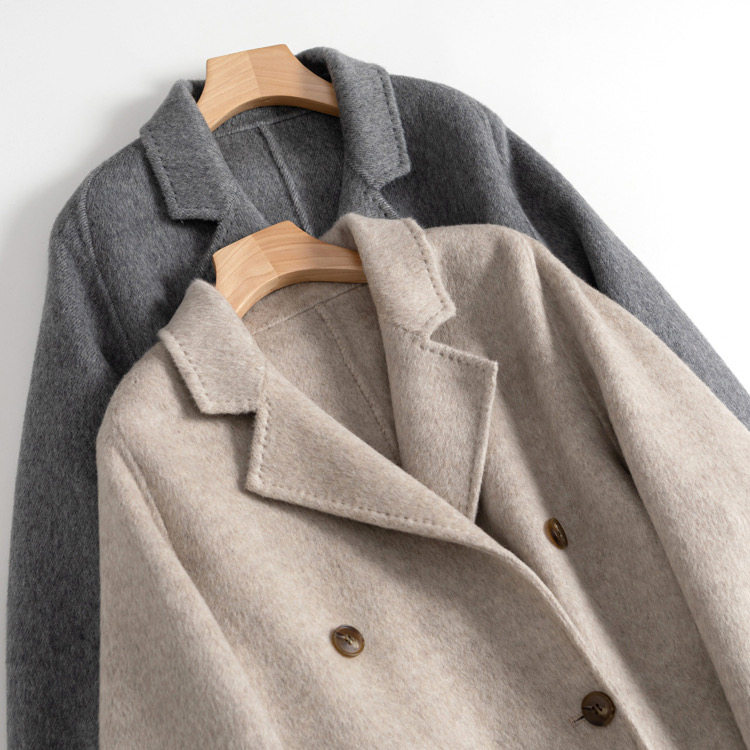 羊毛毛呢长款通勤纯色大衣