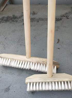 5个装硬毛长柄木质地刷厨房刷地刷子卫生间清洁地毯刷木柄地刷