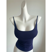 方领细肩带吊带 巨遮副乳 包裹性很好 自带胸垫背心上衣夏