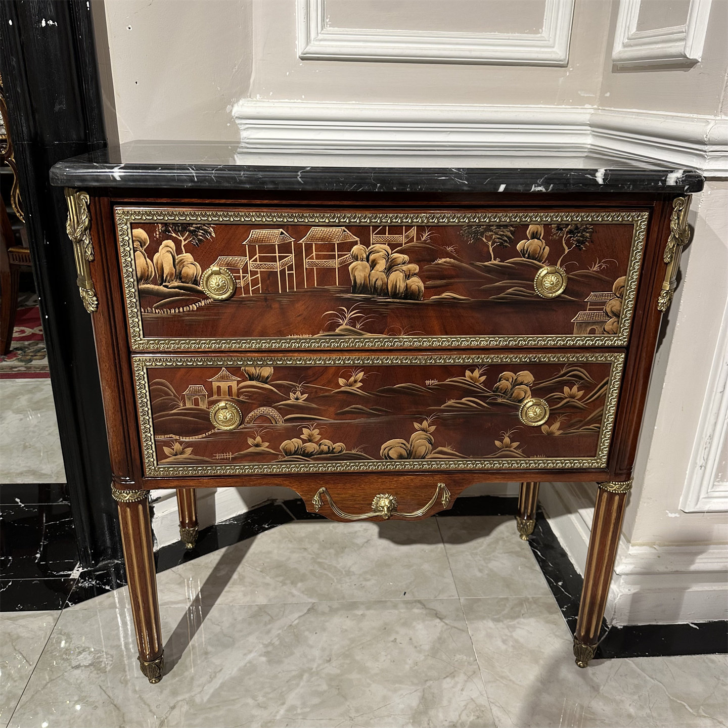 小玄关柜彩绘二斗门客厅过道边柜高脚新中式入户玄关桌卧室床头柜,住宅家具,斗柜,淘宝优惠券,粉丝福利购,淘宝优惠卷