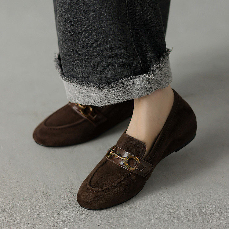 2cm羊反绒皮踩屎感乐福鞋女一脚蹬老钱风拼色软面软底平底小单鞋,女鞋,深口单鞋,淘宝优惠券,粉丝福利购,淘宝优惠卷