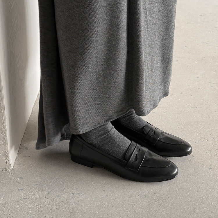 1cm真皮复古乐福鞋女平底豆豆鞋休闲百搭老钱风单鞋一脚蹬小皮鞋,女鞋,深口单鞋,淘宝优惠券,粉丝福利购,淘宝优惠卷