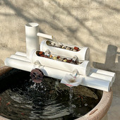 静音鱼缸过滤器水循环自动增氧水缸鱼池竹流水小型三合一过滤设备