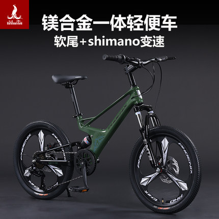 凤凰儿童自行车镁合金轻便双减震中大童学生宝宝男女同学变速单车