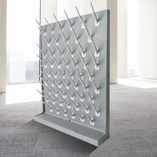 实验室PP壁挂式 52棒沥水架防腐带排水 滴水架仪器瓶架304不锈钢27