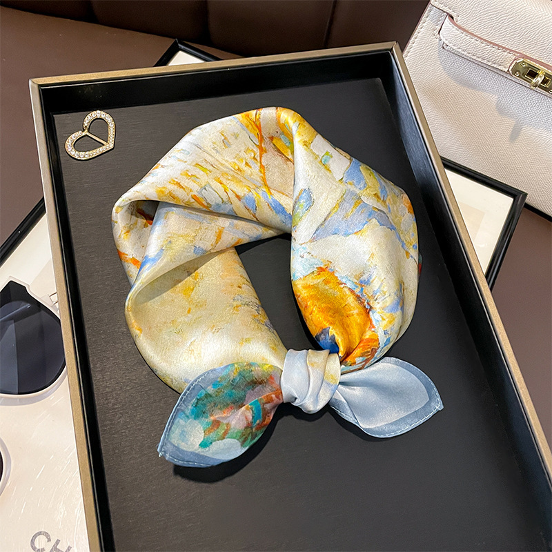 复古油画真丝10桑蚕围巾53