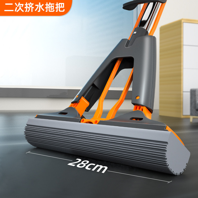 海绵拖把大号胶棉拖把超强吸水双翼四重排水免手洗拖把懒人神器