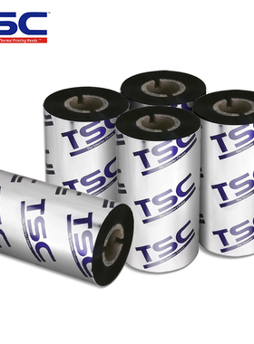 TSC碳带卷110*300m 90 80mm蜡基增强混合基热转印色带TSC条码打印机原装专用碳带Wax/Resin打印清楚品质可靠