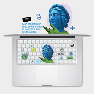 适用新MacBook硅胶m2键盘膜air13.6保护Pro14苹果笔记本电脑大卫