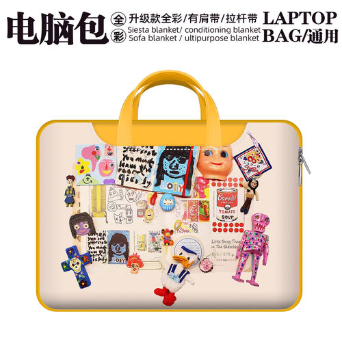 升级款手提斜挎皮革电脑包男女适用苹果Air13华为matebook14联想拯救者惠普戴尔小米17/16/15寸笔记本内胆包