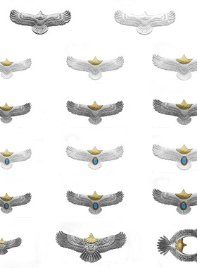 925银点金飞鹰羽毛吊坠