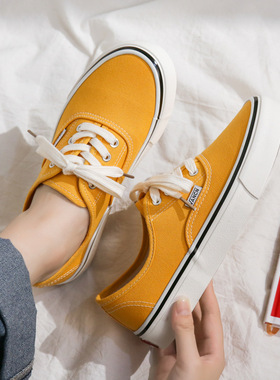 大码帆布鞋女41-43潮ins2025年新款ulzzang休闲百搭低帮平底鞋42