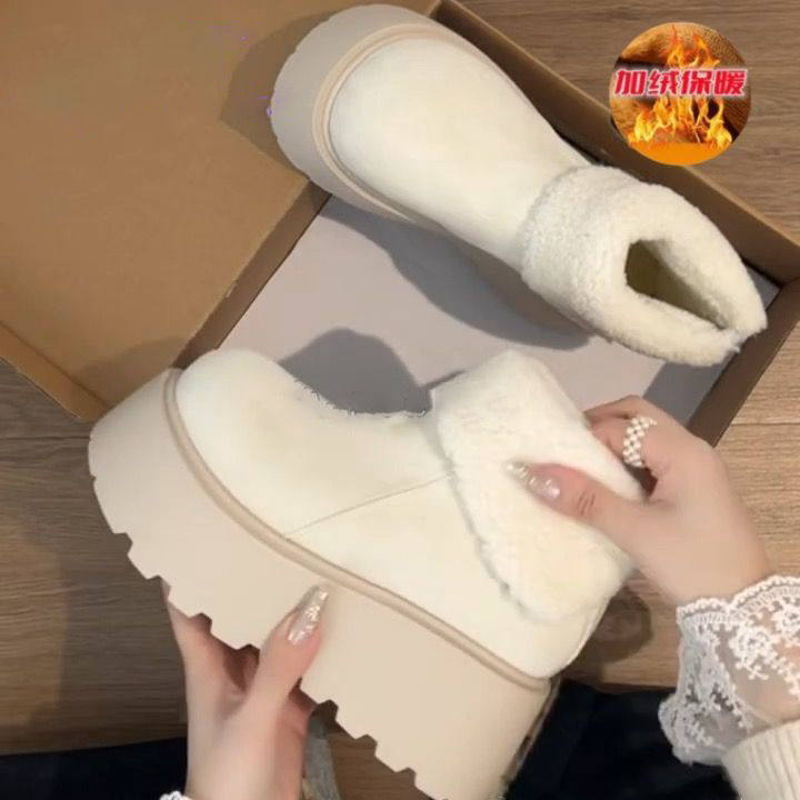 加绒保暖勃肯雪地靴女大码41-43冬季厚底增高防滑外翻毛绒棉靴42,女鞋,时尚雪地靴,淘宝优惠券,粉丝福利购,淘宝优惠卷