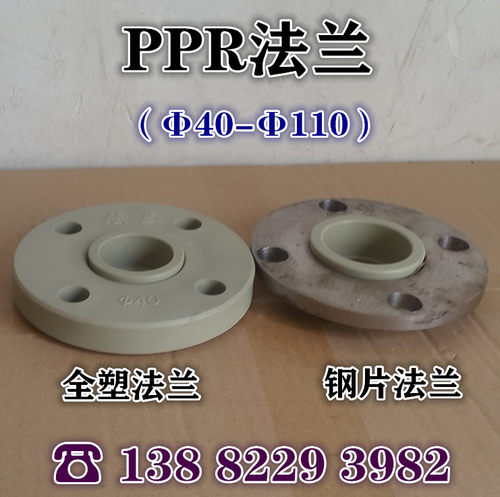 PPR全塑法兰 钢片法兰 热熔法兰 法兰头（芯）40 50 63 75 90 110