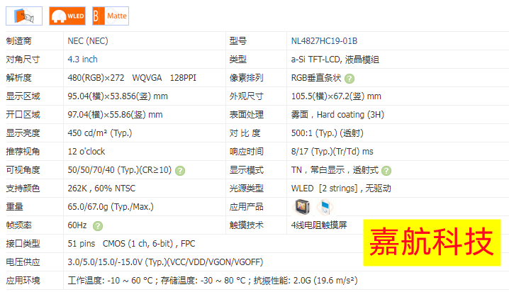 NL4827HC19-01B NEC工控液晶模组工业液晶屏 全新原装现货 下单询 金属材料及制品 金属加工件/五金加工件 原图主图